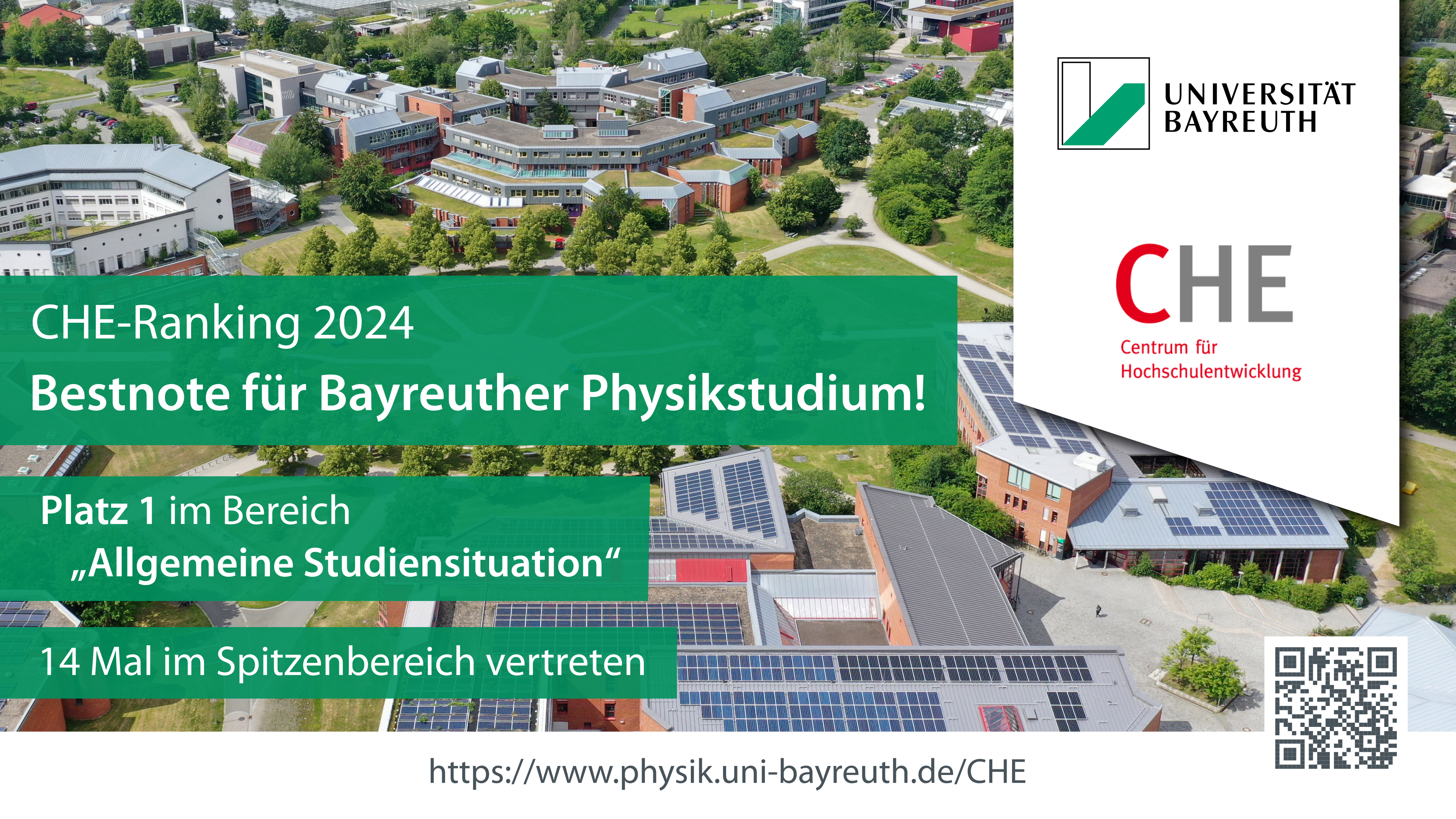 CHE-Ranking 2024 - Bestnote für Bayreuther Physik